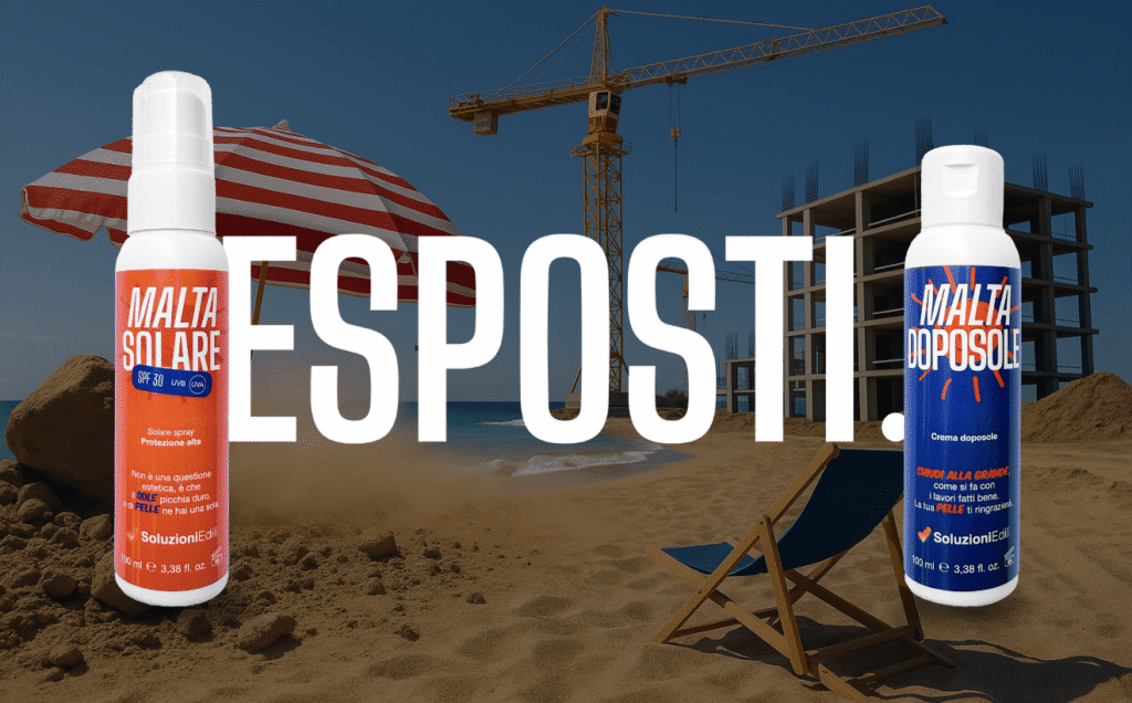 Chi lavora all’aperto è esposto ogni giorno al sole, ma si parla poco di prevenzione. Con Esposti. Soluzioni Edili accende i riflettori su un rischio concreto e propone due nuovi prodotti per proteggere la pelle: Malta Solare e Malta Doposole.