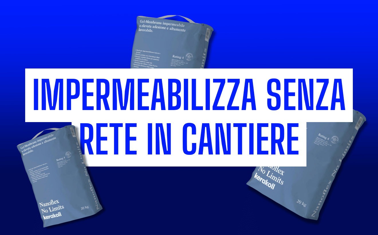 Come impermeabilizzare balconi e terrazzi senza rete d'armatura con Nanoflex No Limits Kerakoll. Consigli di posa ed errori da evitare.
